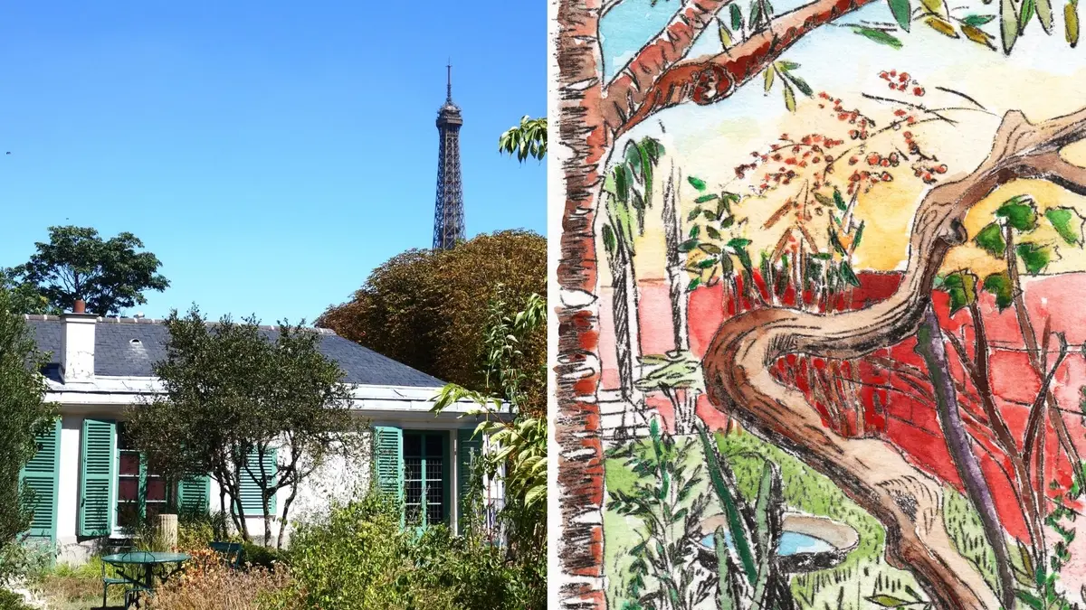 Atelier d'arts plastiques à la Maison de Balzac : carte postale à l'aquarelle