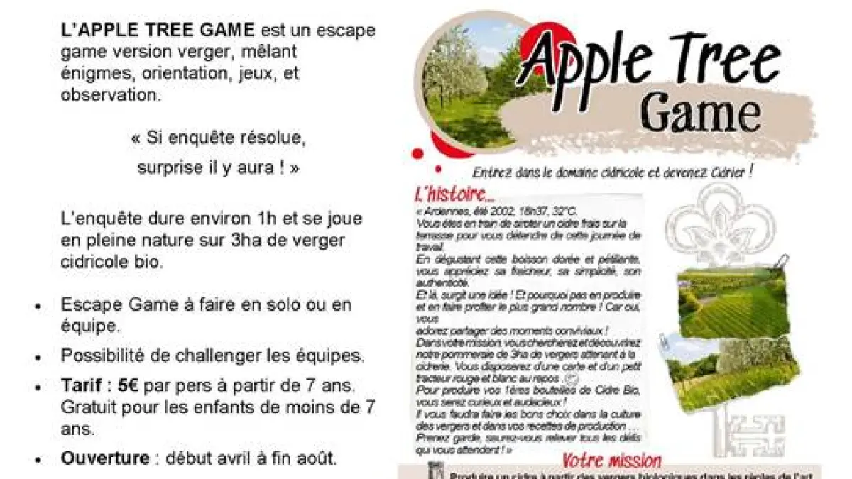 Apple Tree Game : Escape Game dans les Vergers
