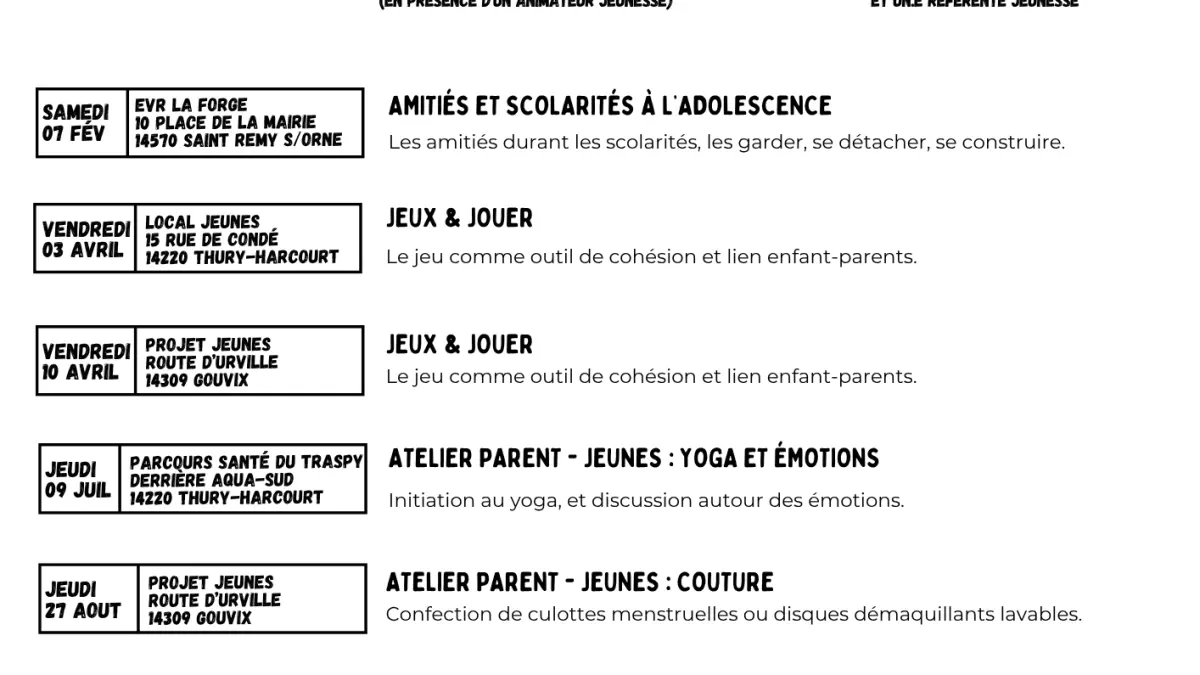 Atelier Parent - Jeunes : Couture