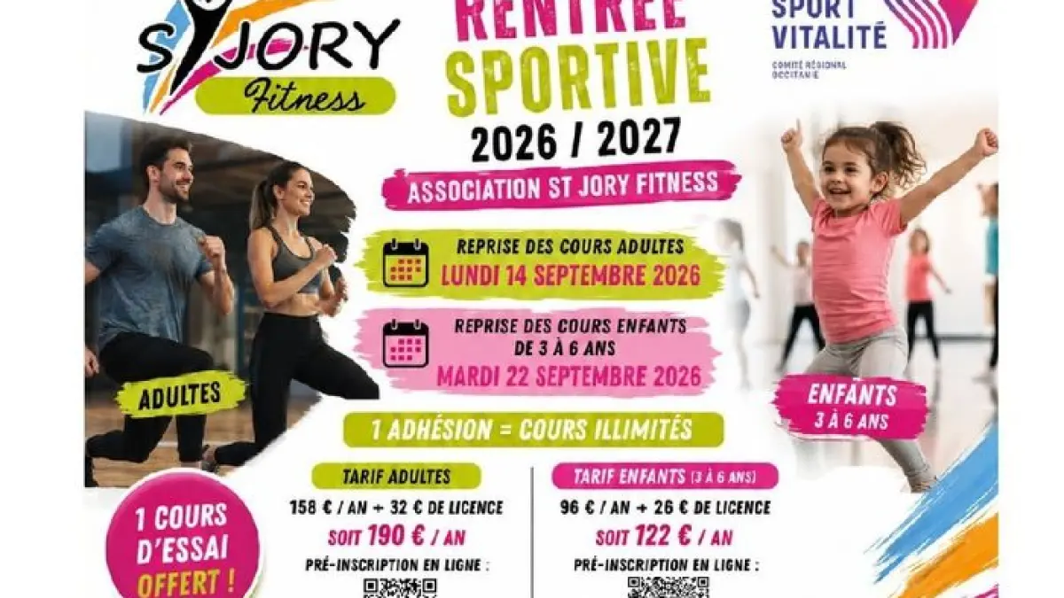 Rentrée sportive 2026/2027 avec Saint Jory Fitness ! - Lundi 14 septembre