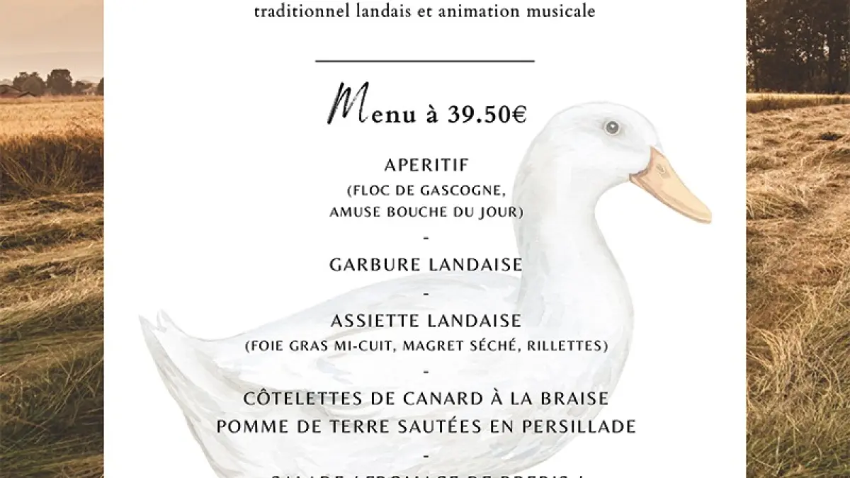 Repas traditionnel landais à la Ferme de Beleslou